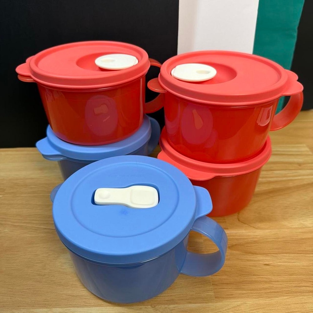 Tupperware CrystalWave Soup Mugs – Set of 5